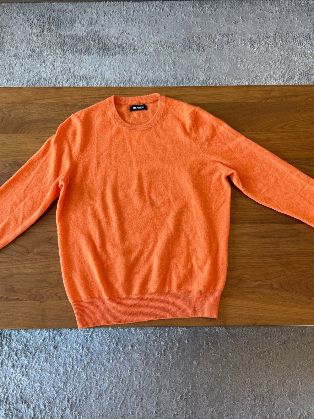 NAADAM 100% Cashmere Crewneck Sweater Orange Size L Long Sleeve